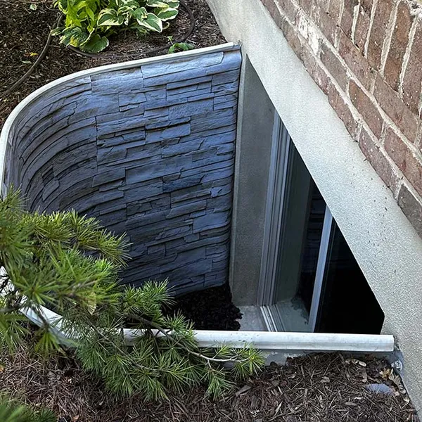 Stone Window Well Liner- Utah Window Well Covers 